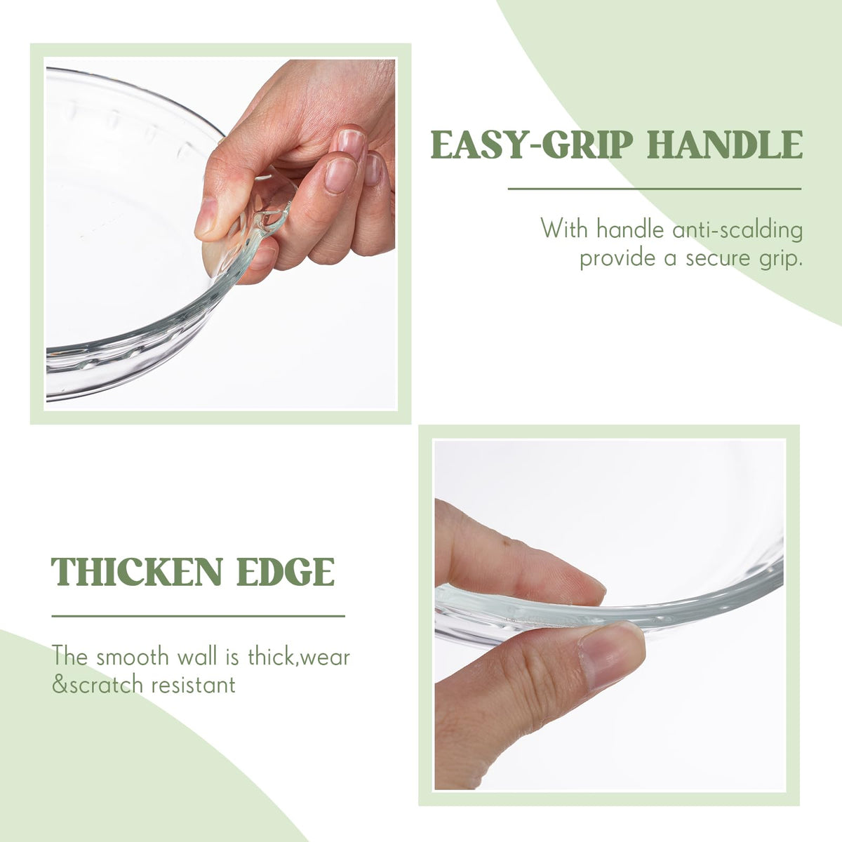 Uiifan Mini Glass Pie Pan, 6 Inch Clear Baking Dish with Handles, Set of 4