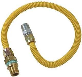 BrassCraft BRASS CRAFT CSSD44R-60P ProCoat Stainless Steel Straight Gas Connector with Excess Flow Valve