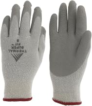 Super-Fit Thermal Work Gloves with Natural Rubber Coated Palm Grey Knit - Small, 1 Pair