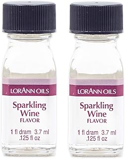 LorAnn Oils Super Strength Flavoring - Used For Candy Making, Flavoring, Baking, Hard Candy, & Flavor Oils - Bold, Natural Flavors 4X Stronger Than Extracts - Sparkling Wine, Pack of 2, 0.125 fl oz