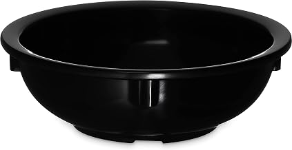 Carlisle FoodService Products Kingline Reusable Plastic Bowl Nappie Bowl for Home and Restaurant, Melamine, 10 Ounces, Black, (Pack of 48)