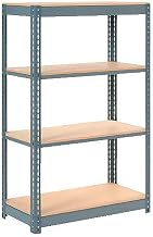 Global Industrial Heavy Duty Shelving 36" W x 12" D x 60" H with 4 Shelves, Wood Deck, Gray