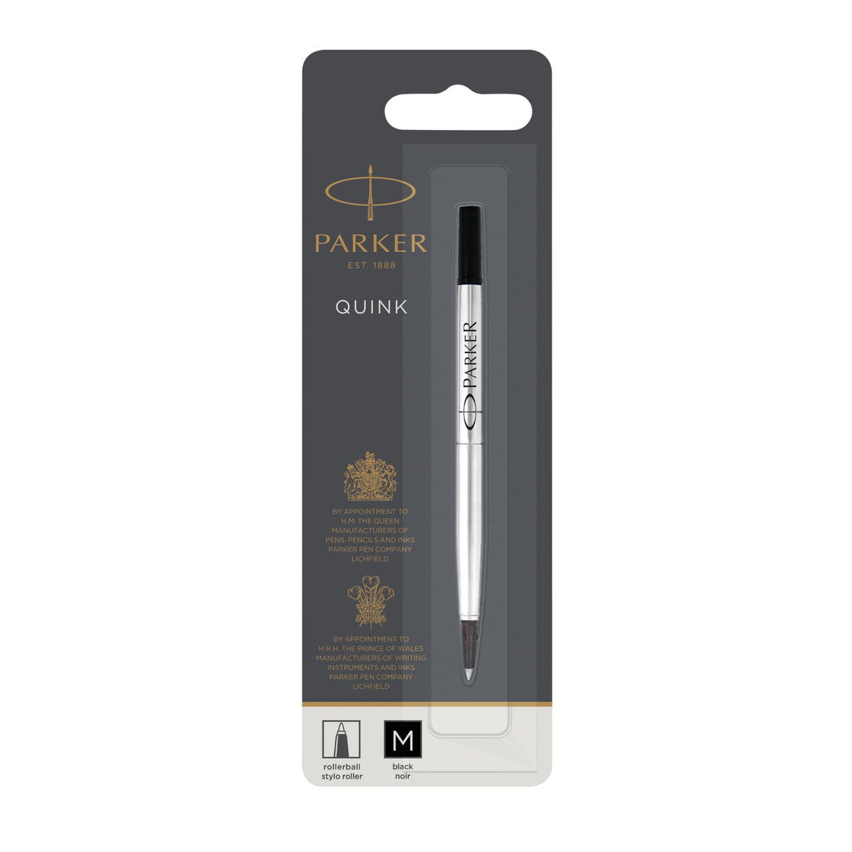 Refill for Parker Roller Ball Pens – 1 Count (Pack of 1), Black, Model 1950323