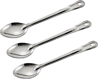 Winco Stainless Steel Basting Spoon, Solid, 18", 1.5mm (Pack of 3)