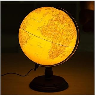 Practical Globe Learning Educational Globe Illuminated Geographic Globes Raised Relief Retro World Globes for Mapping Travels Beautifully Decor，32cm with Light
