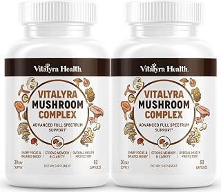 10-in-1 Mushroom Supplement Complex – High Potency Lion’s Mane, Cordyceps, Reishi & Turkey Tail Capsules – Nootropic Brain Support for Memory, Focus & Energy – 60 Day Supply