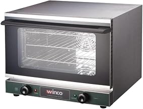Quarter-Size Countertop Convection Oven by Winco – 15(h) x 18.75(w) x 19.88(d), 0.8 cubic_feet, Stainless Steel, Silver, Model ECO-250