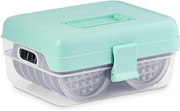 Dash MultiMaker® 14-Plate Storage Case — Cabinet Organizer with Lid for Dash Mini Waffle Maker Plates, MultiMaker® Mini System Removable Plate Storage, Stackable Countertop Organizer