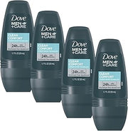 Dove Men+Care Clean Comfort Roll on Deodorant, Aluminum Free, For All Day Underarm Odor Protection, 12-Pack, 1.7 Fl Oz Each, 4 Bottles