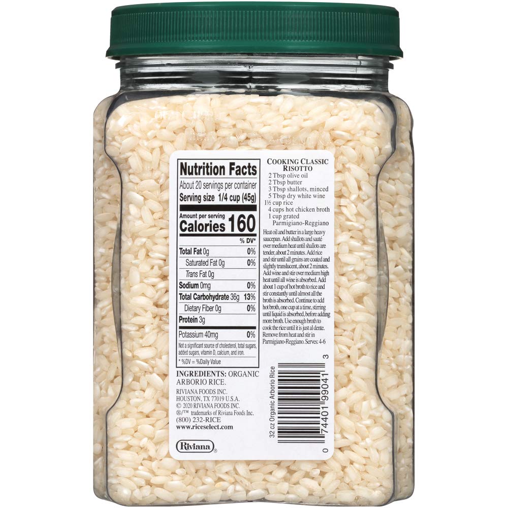 RiceSelect 32 Ounce (Pack of 4) / Organic Arborio / No Color White