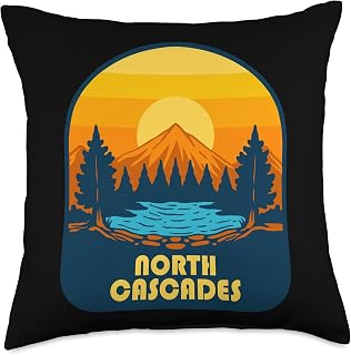 North Cascades Washington Mountain Lake View Throw Pillow