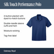 Unisex Silk Touch Performance Polo Black by Port Authority – Large, Polyester, Black, Model SNM-720154