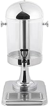 TableCraft 71 2-Gallon Polycarbonate Beverage Dispenser, Stainless Steel Base, Removable Ice Core, 5½" Faucet Clearance, Ideal for Limited Serving Areas