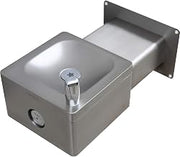 Global Industrial Outdoor Wall Mounted Drinking Fountain, Stainless Steel