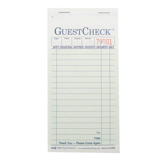 National Checking Company Carbonless Guest Check Paper - 2 Part Green by NCCO – Paper, Pack of 50, Model G7000SP