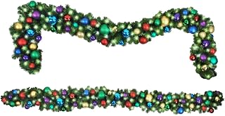 9 ft. Sequoia Decorated with The Royal Ornament Collection Pre-Lit with LEDs Garland, Warm White