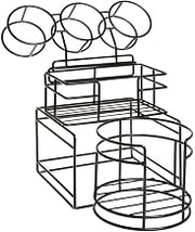 HUBERT Basic Collection Wire Plate/Bowl, Napkin Holder with Detachable Cylinder Holder - Black