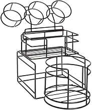 HUBERT Basic Collection Wire Plate/Bowl, Napkin Holder with Detachable Cylinder Holder - Black
