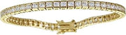 Sterling Silver Yellow 3mm Round Cut Channel Set Cubic Zirconia Tennis Bracelet