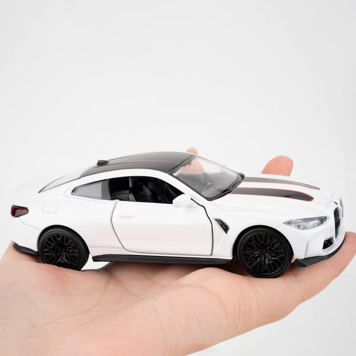 Pull Back Vehicles by RMZ City – 2 inches (W) x 4.5 inches (L) x 1.5 inches (H), Metal, White, Model 554069