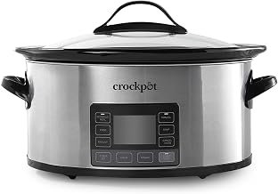 Crock-Pot MyTime Technology 6 Quart Programmable Slow Cooker and Food Warmer with Digital Timer, Stainless Steel (2137020)