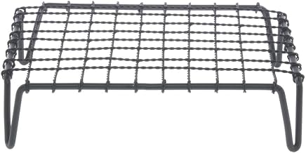 HUBERT Display Riser with Grates Rectangular Black Powder Coated Iron- 12"L x 10"W x 3"H
