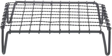 HUBERT Display Riser with Grates Rectangular Black Powder Coated Iron- 12"L x 10"W x 3"H
