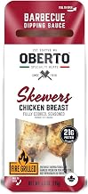 Oberto Fully Cooked Seasoned BBQ Chicken Breast Skewers, 4 Ounce - 30 per case.