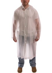 Tuff-Enuff Rain Coat With Detachable Hood by TINGLEY – X-Large, Polyvinyl Chloride, Clear, Model C61210