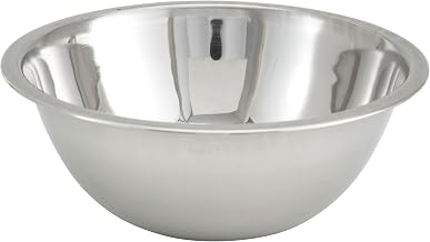 Winco 3 qt Stainless Steel Mixing Bowl | Dishwasher safe, All purpose, True capacity sizing, Restaurant service, Great for Salads, Sides, Pasta and Shared Dishes