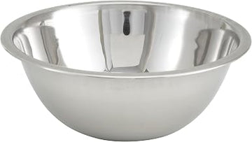 Winco 3 qt Stainless Steel Mixing Bowl | Dishwasher safe, All purpose, True capacity sizing, Restaurant service, Great for Salads, Sides, Pasta and Shared Dishes