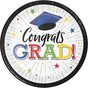 Creative Converting Hats Off Grad Paper Plates, 8 Count