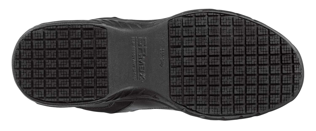 Womens Black Charlotte MaxTrax Soft Toe SRO Slip-On Athletic 7.0 M by SR Max – 7, Leather, Black, Model SRM140