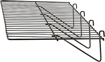 Econoco Grid Panel Display Shelf, Black, 12" D x 23.5" L | Pack of 6 heavy-duty wire shelves for clothing display rack grids, pro-grade black finish for durable & stylish retail use