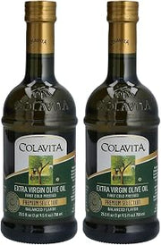 COLAVITA Premium Selection Extra Virgin Olive Oil Glass Bottle 25.5 Fl Oz (Pack of 2)
