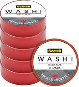 Scotch Expressions Tape, .59 in x 393 in, Red, 6 Rolls (C314-RED)