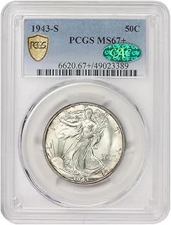 1943 S American Silver Walking Liberty Half Dollar $0.50 PCGS/CAC MS-67+ | MS-67+