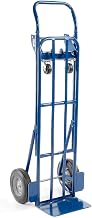 Global Industrial Steel 2-in-1 Convertible Hand Truck with Semi-Pneumatic Wheels