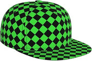 Red Black Diamond Checkerboard Baseball Cap | Flat Brim Hat Hip Hop Cap Adjustable Snapback Hat Unisex Sun Hats For Women Men