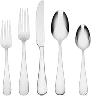 Oneida Tess 40-Piece Everyday Silverware Set For 8 With Caddy, Flatware Set | Silverware Set | 18/0 Stainless Steel | Dishwasher Safe | Silver | Cutlery Set | Kitchen and Dining | Knives Spoons And Forks