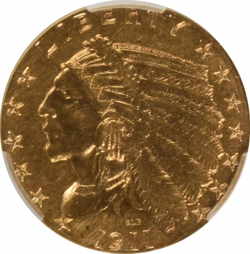 1911 D Indian Strong D Indian CAC AU by Generic – Gold