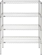 HUBERT Shelving Unit with 4 Shelves Silver Wire - 60" L x 18" W x 63" H