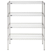 Shelving Unit with 4 Shelves Silver Wire - 60" L x 18" W x 63" H by HUBERT – Steel, Silver, Model K1848-3TA