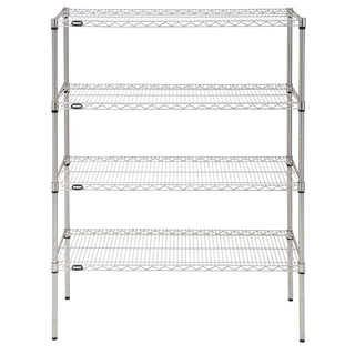 Shelving Unit with 4 Shelves Silver Wire - 60" L x 18" W x 63" H by HUBERT – Steel, Silver, Model K1848-3TA