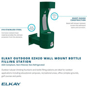 Wall Mount Bottle Filler by Elkay – Alloy Steel, Evergreen, Model LK4405BFEVG