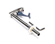 LF GLS FLTR by T&S Brass – 1/2" NPT, Polished chrome plated brass body & pedestal, chrome plated metal flange and thermoplastic arm, Silver, Model B-1210