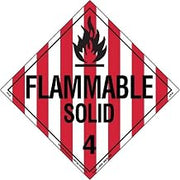 Labelmaster Z-PL13 Flammable Solid Hazmat Placard, Worded, Tagboard (Pack of 25)