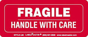 Labelmaster L90 Fragile Handle with Care Label, 3 1/2" x 1 1/2 (Pack of 500)