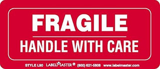 Labelmaster L90 Fragile Handle with Care Label, 3 1/2" x 1 1/2 (Pack of 500)