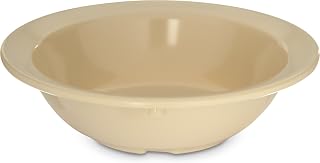 Carlisle FoodService Products Dallas Ware Reusable Plastic Bowl Fruit Bowl for Buffets, Home, and Restaurants, Melamine, 4.75 Ounces, Tan